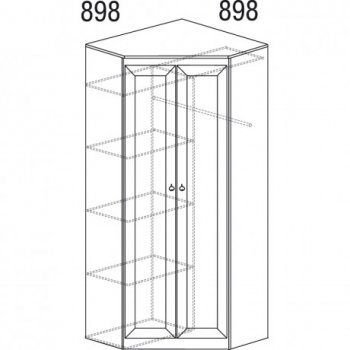 Шкаф угловой Инна 606 денвер темный (Яна) в Берёзовском - beryozovskij.mebel-e96.ru