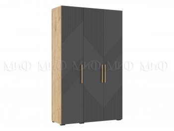 Шкаф 1350 мм Ирис с антресолью, крафт/графит (Миф) в Берёзовском - beryozovskij.mebel-e96.ru