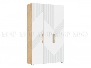 Шкаф 1350 мм Ирис с антресолью, крафт/белый (Миф) в Берёзовском - beryozovskij.mebel-e96.ru