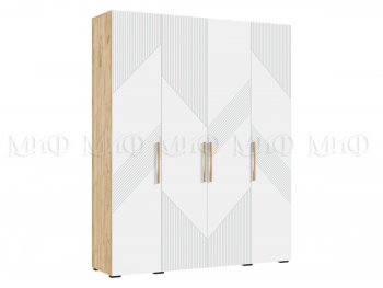 Шкаф 1800 мм Ирис с антресолью крафт/белый (Миф) в Берёзовском - beryozovskij.mebel-e96.ru