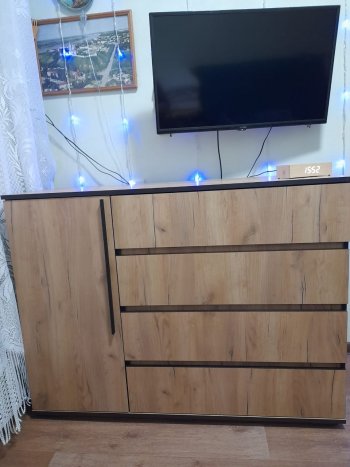 Комод 1 дверь 4 ящика (1200) Норд, дуб крафт (Миф) в Берёзовском - beryozovskij.mebel-e96.ru