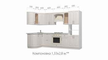 Кухонный гарнитур Кантри 1330*2800 мм в Берёзовском - beryozovskij.mebel-e96.ru