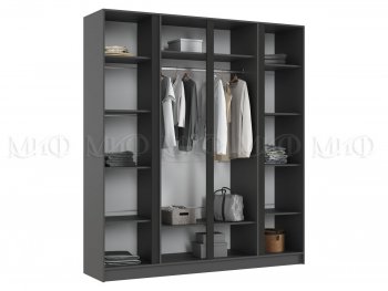 Шкаф 2000 мм 4-х ств. Келвин графит  (Миф) в Берёзовском - beryozovskij.mebel-e96.ru