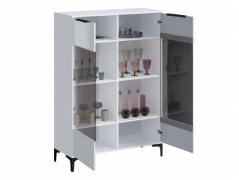 Шкаф со стеклом Кимберли белый (Handis) в Берёзовском - beryozovskij.mebel-e96.ru