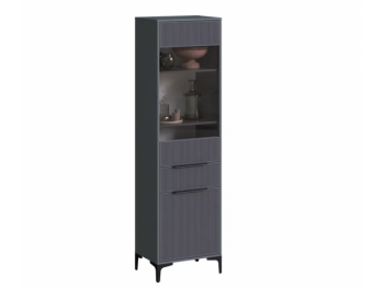 Пенал 550 мм со стеклом Кимберли графит (Handis) в Берёзовском - beryozovskij.mebel-e96.ru