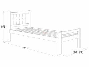Кровать-10 одинарная с фигурными спинками из массива (800*2000) в Берёзовском - beryozovskij.mebel-e96.ru