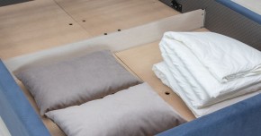 Кровать с подъемным механизмом Мелисса 1400 (серо-синий) (НиК) в Берёзовском - beryozovskij.mebel-e96.ru