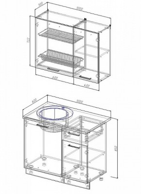 Кухонный гарнитур Лофт 1000 в Берёзовском - beryozovskij.mebel-e96.ru