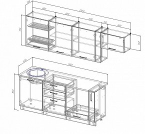 Кухонный гарнитур Лофт 2550 в Берёзовском - beryozovskij.mebel-e96.ru