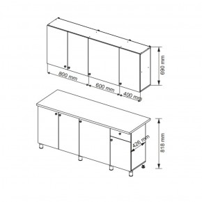 Кухонный гарнитур POINT 1800 мм (Гор) в Берёзовском - beryozovskij.mebel-e96.ru