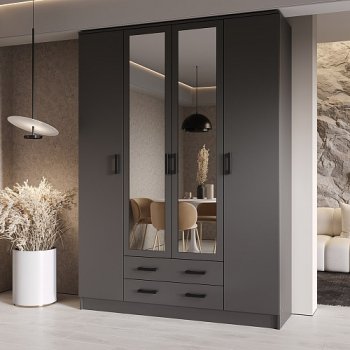 Шкаф Квадро 1600 мм Графит (Эра) в Берёзовском - beryozovskij.mebel-e96.ru