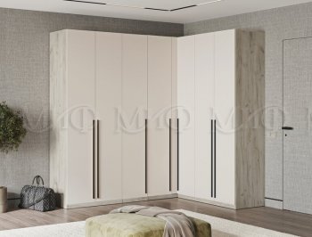 Гардеробная/шкаф 2200*1706 мм Ларго №3 дуб крафт серый/кашемир (Миф) в Берёзовском - beryozovskij.mebel-e96.ru