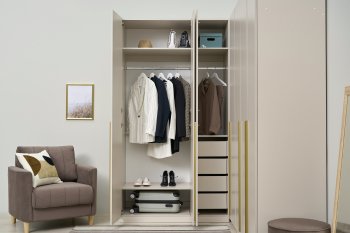 Гардеробная/шкаф 2200*1706 мм Ларго №3 Кашемир (Миф) в Берёзовском - beryozovskij.mebel-e96.ru