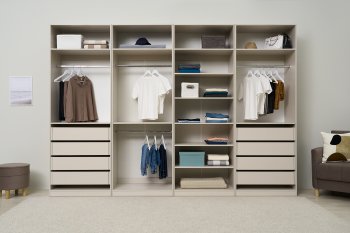 Гардеробная/шкаф 3200 мм Ларго №2 открытая Кашемир (Миф) в Берёзовском - beryozovskij.mebel-e96.ru