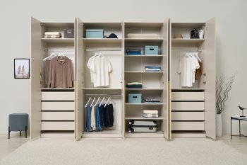 Гардеробная/шкаф 3200 мм Ларго №2 Кашемир (Миф) в Берёзовском - beryozovskij.mebel-e96.ru