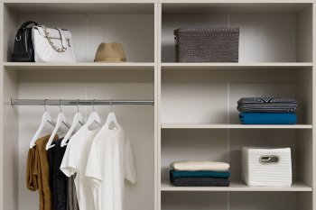 Гардеробная/шкаф 4000 мм Ларго №1 открытая Кашемир (Миф) в Берёзовском - beryozovskij.mebel-e96.ru