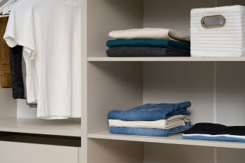 Гардеробная/шкаф 4000 мм Ларго №1 открытая Кашемир (Миф) в Берёзовском - beryozovskij.mebel-e96.ru