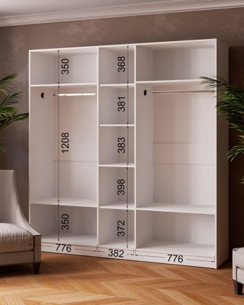 Шкаф 2000 мм Ларс без зеркал белый (Микон) в Берёзовском - beryozovskij.mebel-e96.ru