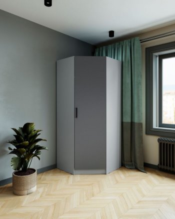 Шкаф угловой Ларс (угол скос), Серый камень/графит (Микон) в Берёзовском - beryozovskij.mebel-e96.ru