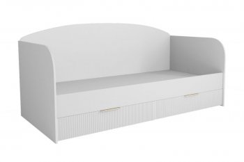 Кровать Лавис ДКД 2000.1 с ящиками белый софт (ДСВ) в Берёзовском - beryozovskij.mebel-e96.ru