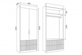 Шкаф Лавис ШД 900.1, белый софт (ДСВ) в Берёзовском - beryozovskij.mebel-e96.ru
