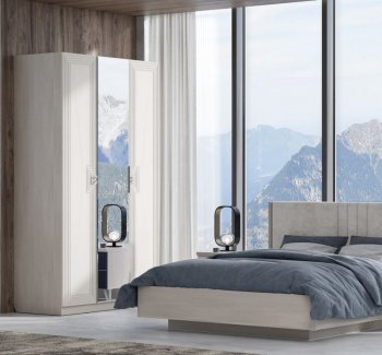 Шкаф распашной 1400 мм Лежер ШК-3103 холст белый (СанТан) в Берёзовском - beryozovskij.mebel-e96.ru