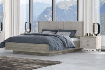 Кровать 1600 мм Лежер КР-311-16-16 дуб серый/велюр Missoni 18 (Сантан) в Берёзовском - beryozovskij.mebel-e96.ru