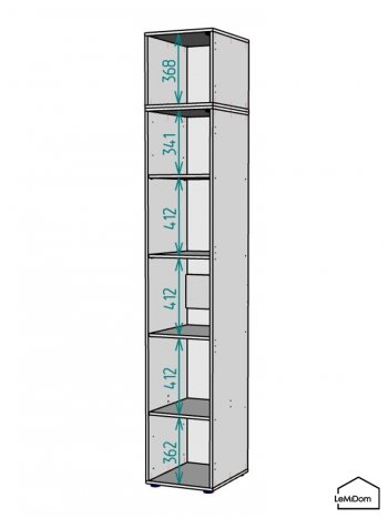 Шкаф с антресолью 400 мм Linnea MHR-1A-2 2450х400х510 (Графит-М 11.1.25) в Берёзовском - beryozovskij.mebel-e96.ru