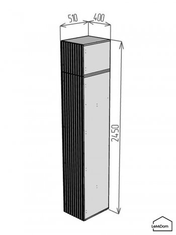 Шкаф с антресолью 400 мм Linnea MHR-1A-2 2450х400х510 (Графит-М 11.1.25) в Берёзовском - beryozovskij.mebel-e96.ru