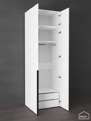 Шкаф с антресолью 800 мм Linnea MHR-2A-3 2450х800х510 (Белый-М 11.1.1) в Берёзовском - beryozovskij.mebel-e96.ru
