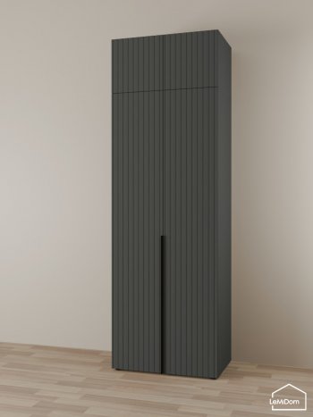 Шкаф с антресолью 800 мм Linnea MHR-2A-3 2450х800х510 (Графит-М 11.1.25) в Берёзовском - beryozovskij.mebel-e96.ru