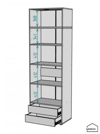 Шкаф с антресолью 800 мм Linnea MHR-2A-4 2450х800х510 (Белый-М 11.1.1) в Берёзовском - beryozovskij.mebel-e96.ru