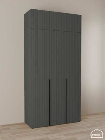 Шкаф с антресолью 1200 мм Linnea MHR-3A-1 2450х1200х510 (Графит-М 11.1.25) в Берёзовском - beryozovskij.mebel-e96.ru