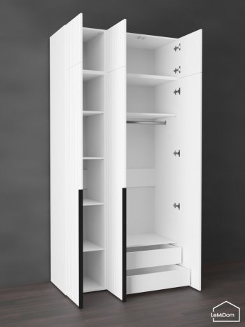 Шкаф с антресолью 1200 мм Linnea MHR-3A-2 2450х1200х510 (Белый-М 11.1.2) в Берёзовском - beryozovskij.mebel-e96.ru