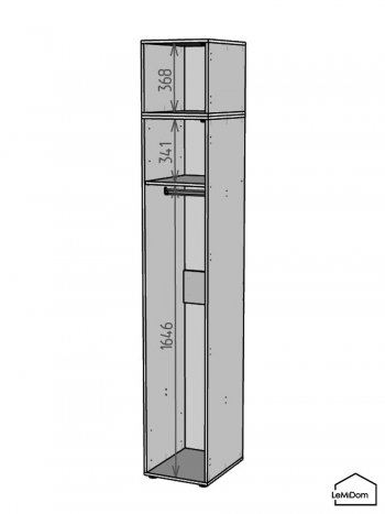 Шкаф с антресолью 400 мм Linnea MHR-1A-1 2450х400х510 (ДВ-М 11.1.25) в Берёзовском - beryozovskij.mebel-e96.ru
