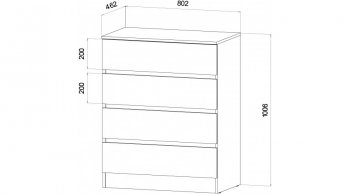 Комод 4 ящика Ленора вотан/Графит (Лин) в Берёзовском - beryozovskij.mebel-e96.ru