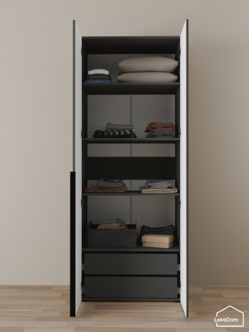 Шкаф Linnea MHR-2-3 2050х800х510 (Графит-М 11.1.25) в Берёзовском - beryozovskij.mebel-e96.ru