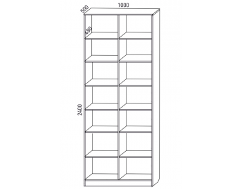Шкаф распашной 1000 мм М6-2.4 Б+Б 100 + антресоль (М6) в Берёзовском - beryozovskij.mebel-e96.ru