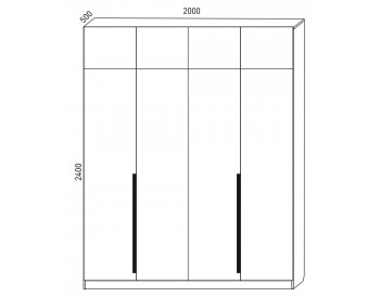 Шкаф распашной 2000 мм М6-4.1 П+П+П 200 + антресоль (М6) в Берёзовском - beryozovskij.mebel-e96.ru