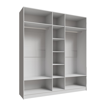 Шкаф Мадрид 2000 мм с зеркалом, белый (Текс) в Берёзовском - beryozovskij.mebel-e96.ru
