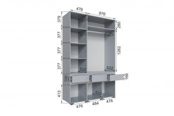 Шкаф 1500 мм Мерида серый камень/графит (Микон) в Берёзовском - beryozovskij.mebel-e96.ru