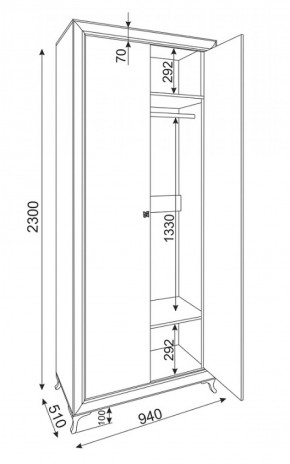 Шкаф 2-х дверный Саванна М25 (Риннер) в Берёзовском - beryozovskij.mebel-e96.ru