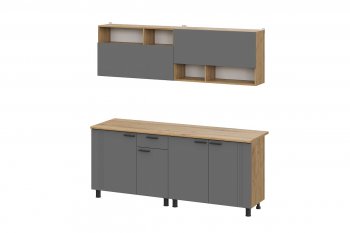 Кухонный гарнитур Монако 2000 мм графит (СВ) в Берёзовском - beryozovskij.mebel-e96.ru