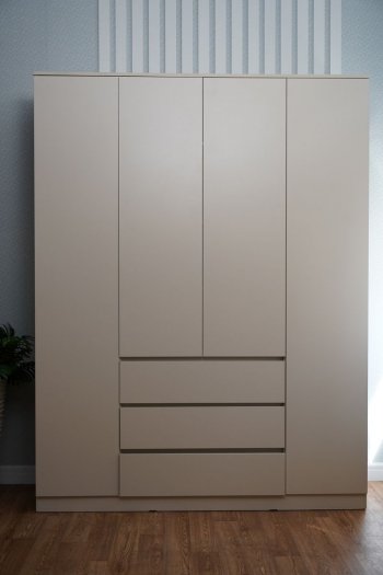 Шкаф распашной Мори 1600 мм сатин (ДСВ) в Берёзовском - beryozovskij.mebel-e96.ru