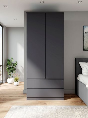 Шкаф 900 мм Мори 900.2 графит высота 2100 мм (ДСВ) в Берёзовском - beryozovskij.mebel-e96.ru