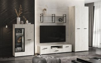 Стенка Нэнси new крафт белый (Миф) в Берёзовском - beryozovskij.mebel-e96.ru