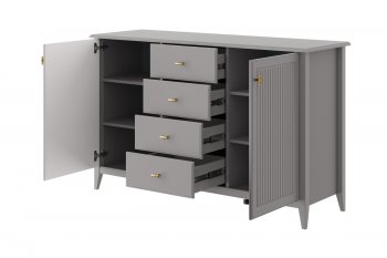 Комод 4 ящика 2 двери Никеа антрацит (БМ) в Берёзовском - beryozovskij.mebel-e96.ru