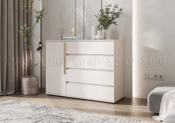 Комод 1 дверь 4 ящика (1200) Норд, кашемир (Миф) в Берёзовском - beryozovskij.mebel-e96.ru