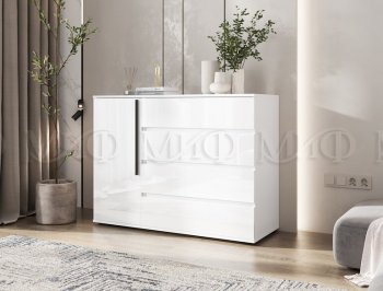 Комод 1 дверь 4 ящика (1200) Норд,  белый (Миф) в Берёзовском - beryozovskij.mebel-e96.ru