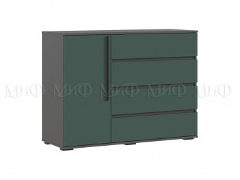 Комод 1 дверь 4 ящика (1200) Норд, графит/изумруд (Миф) в Берёзовском - beryozovskij.mebel-e96.ru